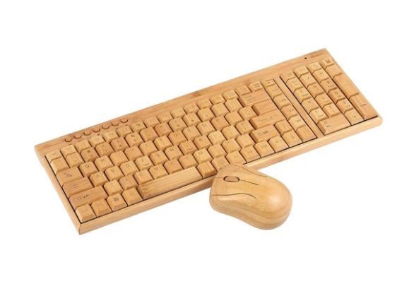 2.4G Wireless Bamboo PC Keyboard and Mouse Combo