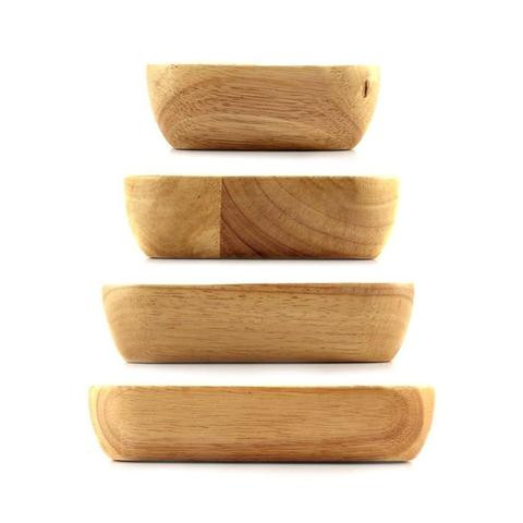 4 Sizes of Square Wooden Bowls