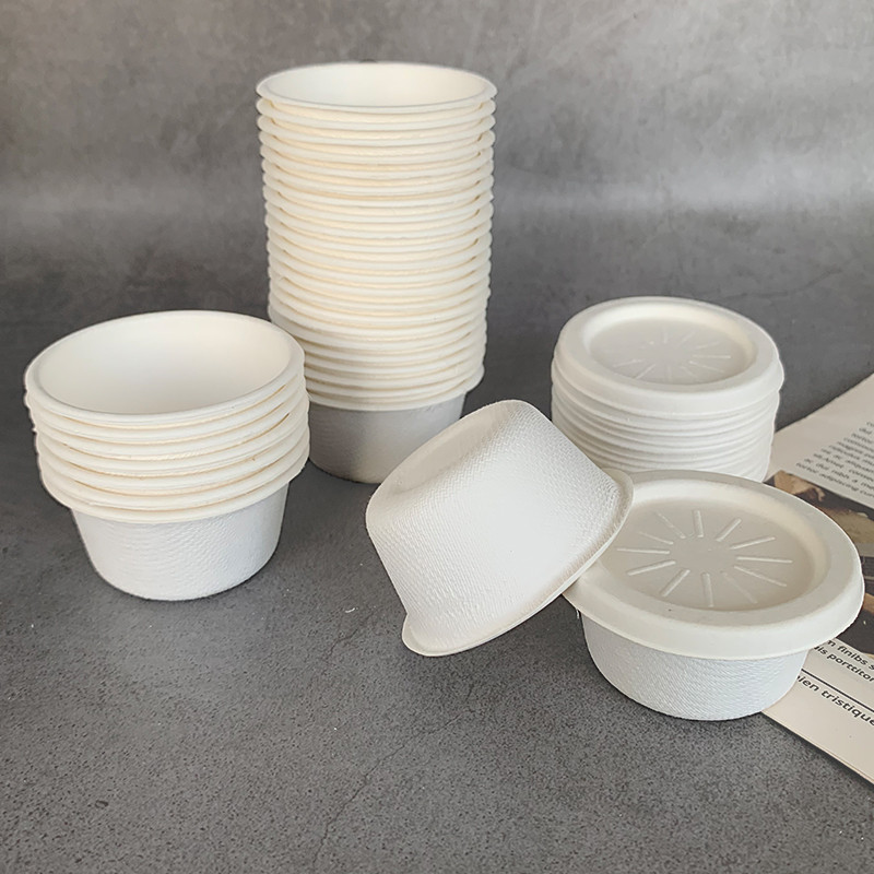 50ml 2oz Take out Packing Sugarcane Bagasse Disposable Paper Sauce Condiment Cup