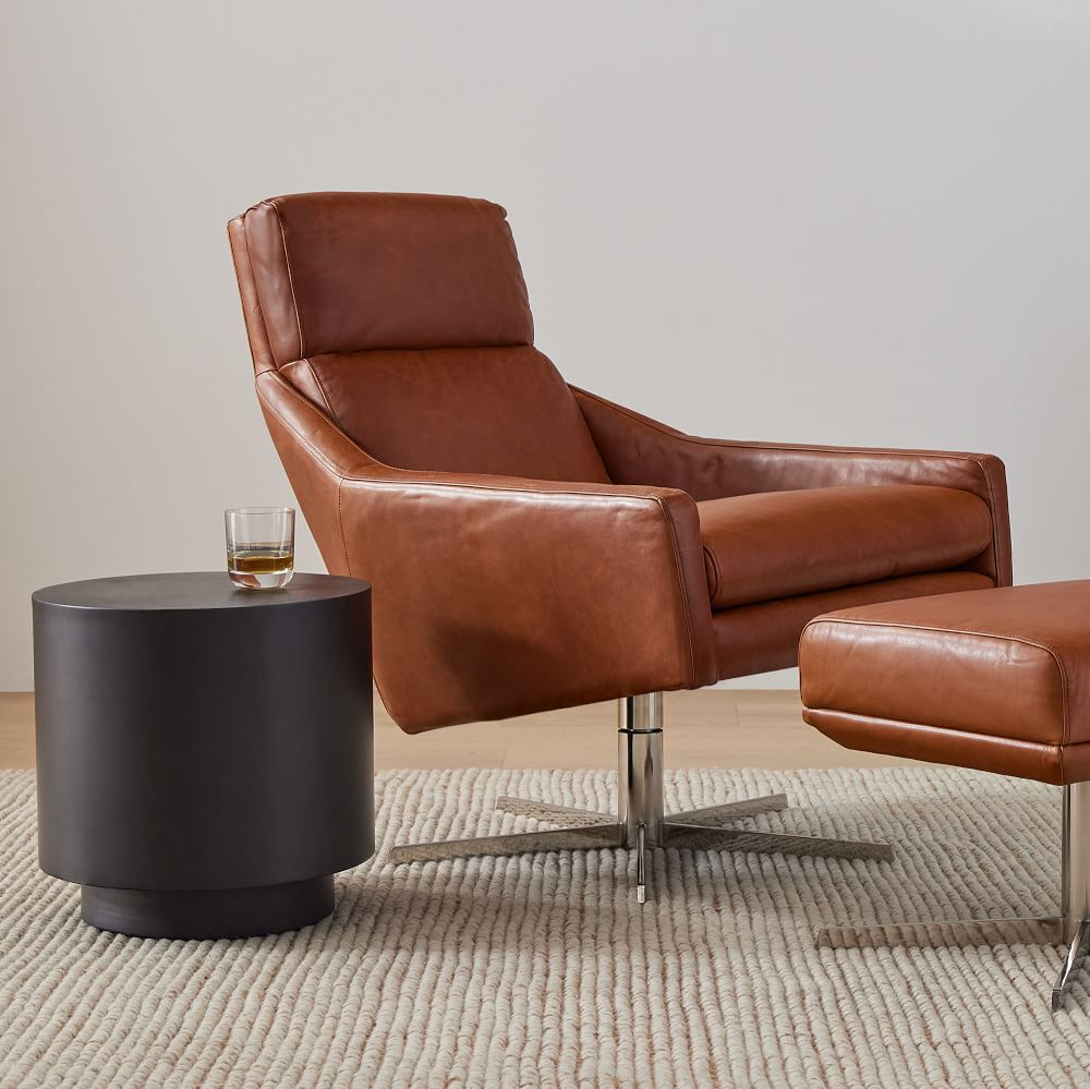 Austin Leather Swivel Armchair