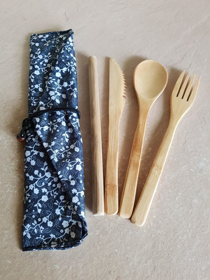 Bamboo Cutlery Cum Straw Set