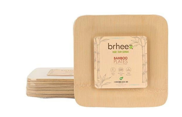 Bamboo Disposable Square Plates
