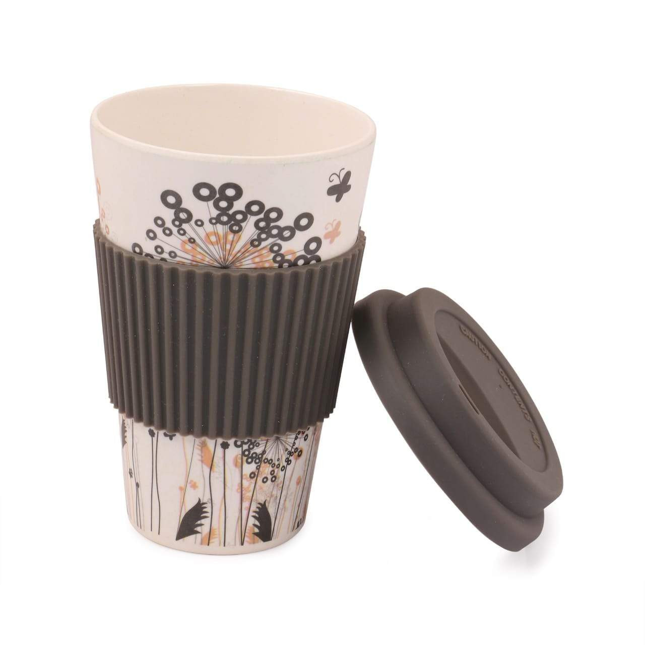 Bamboo Fibre Travel Coffee Mug Grey (400ML)