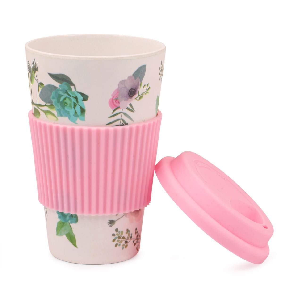 Bamboo Fibre Travel Coffee Mug-Pink (400ML)