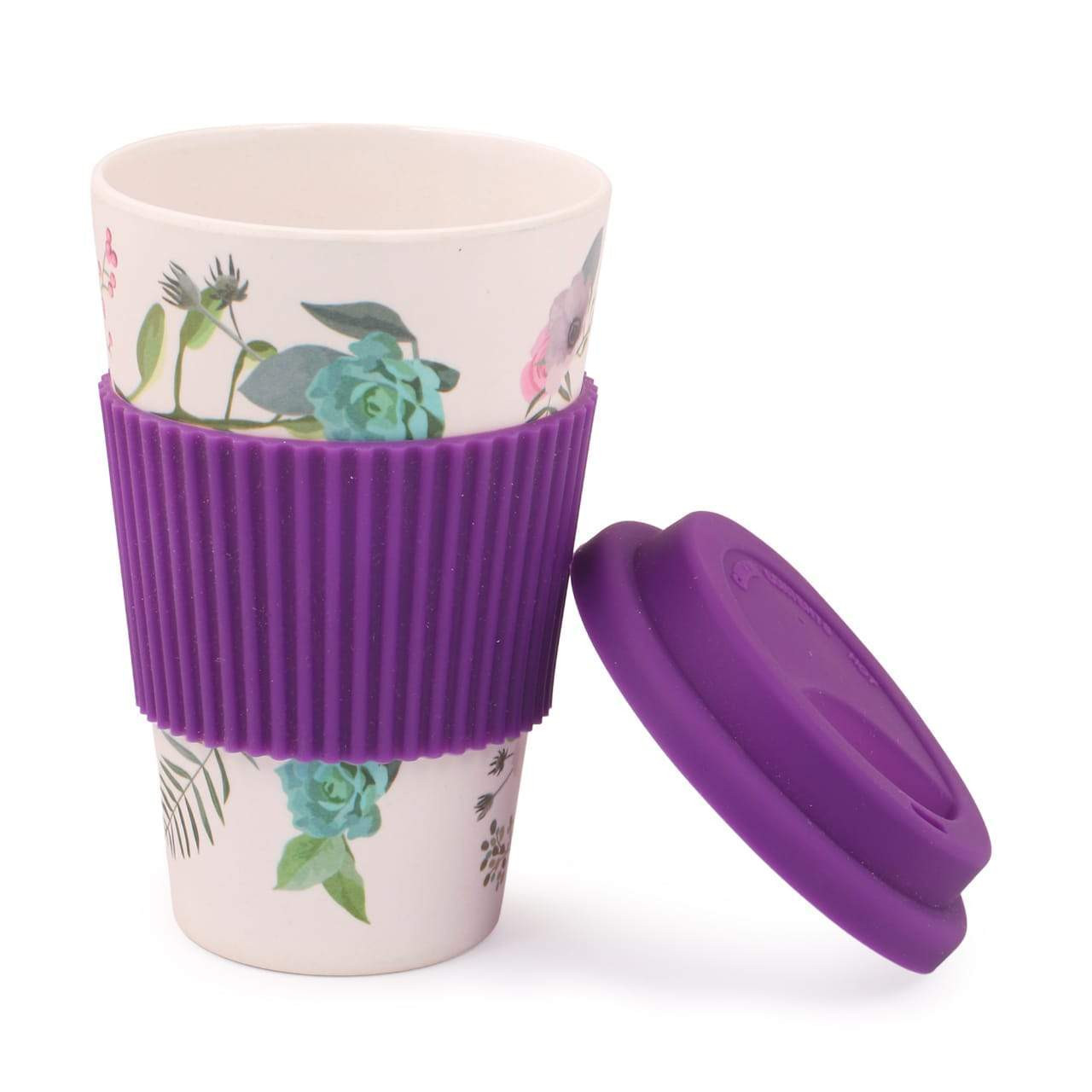 Bamboo Fibre Travel Coffee Mug-Purple (400ML)