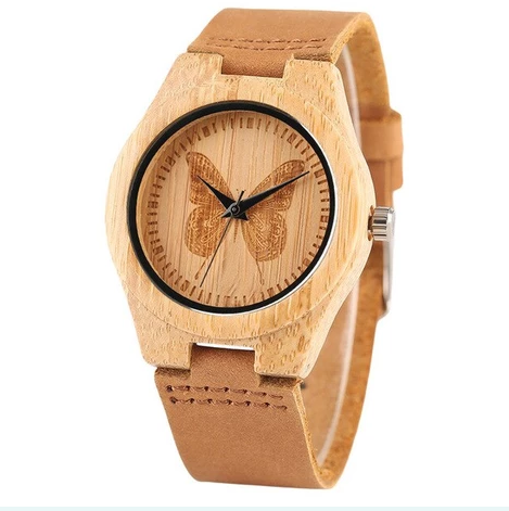 Bamboo Wood Watch - Butterfly