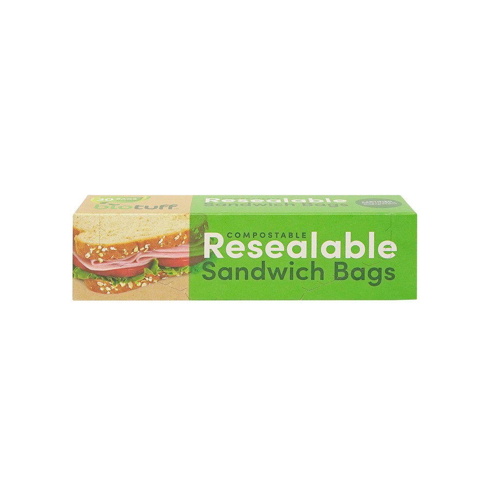 Biodegradable and Compostable Resealable Sandwich Zip lock Bags