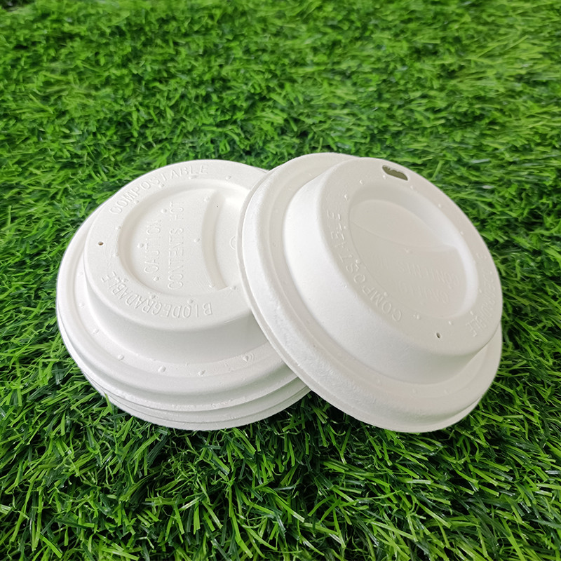 Biodegradable Coffee Cup Lids, Disposable Sustainable Eco Friendly Sugarcane Bagasse Coffee Cup Lid