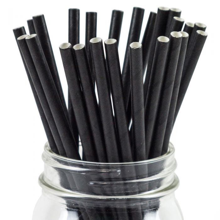 Black Straight Paper Straw