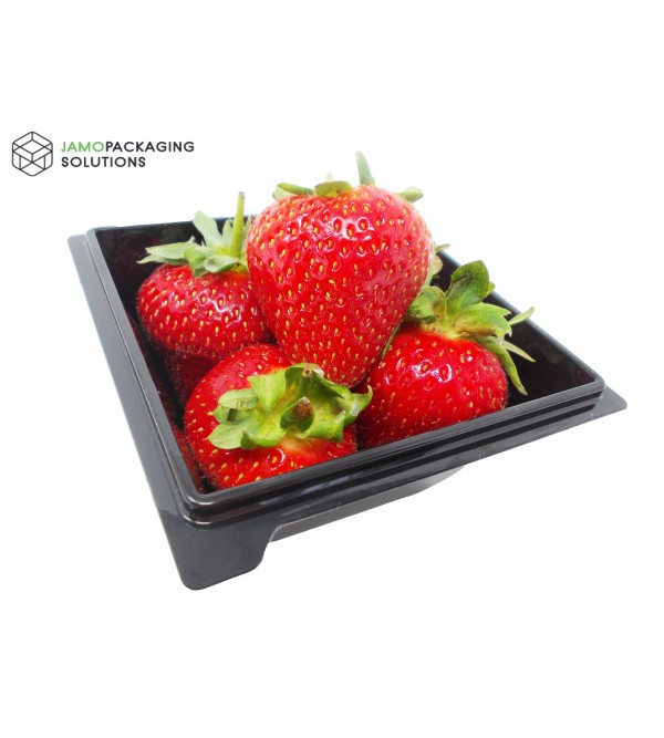 Black, Transparent, Disposable Square Salad Food Meal Container, Box, Bowl