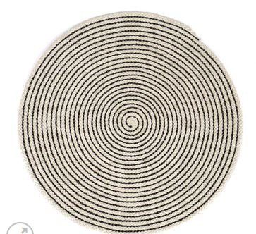 Black Weaving Round Cotton Placemat
