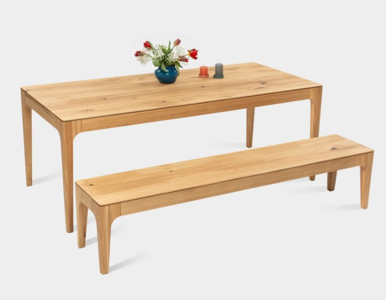 CAROLINA | Handmade Oak Solid Wood Table and Bench Set