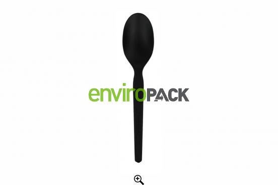 CPLA Compostable Spoons Black
