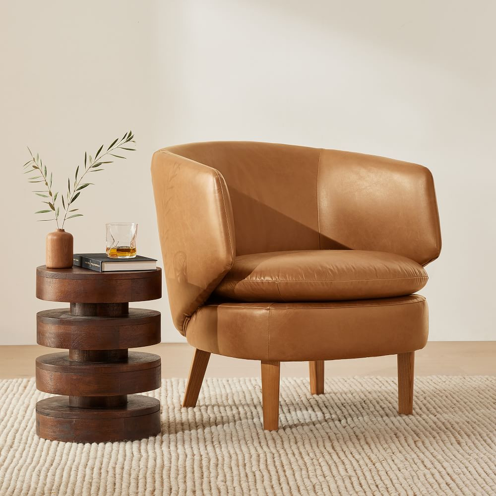 Crescent Leather Lounge Chair