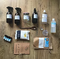 Everything needed to make common cleaning products in one box