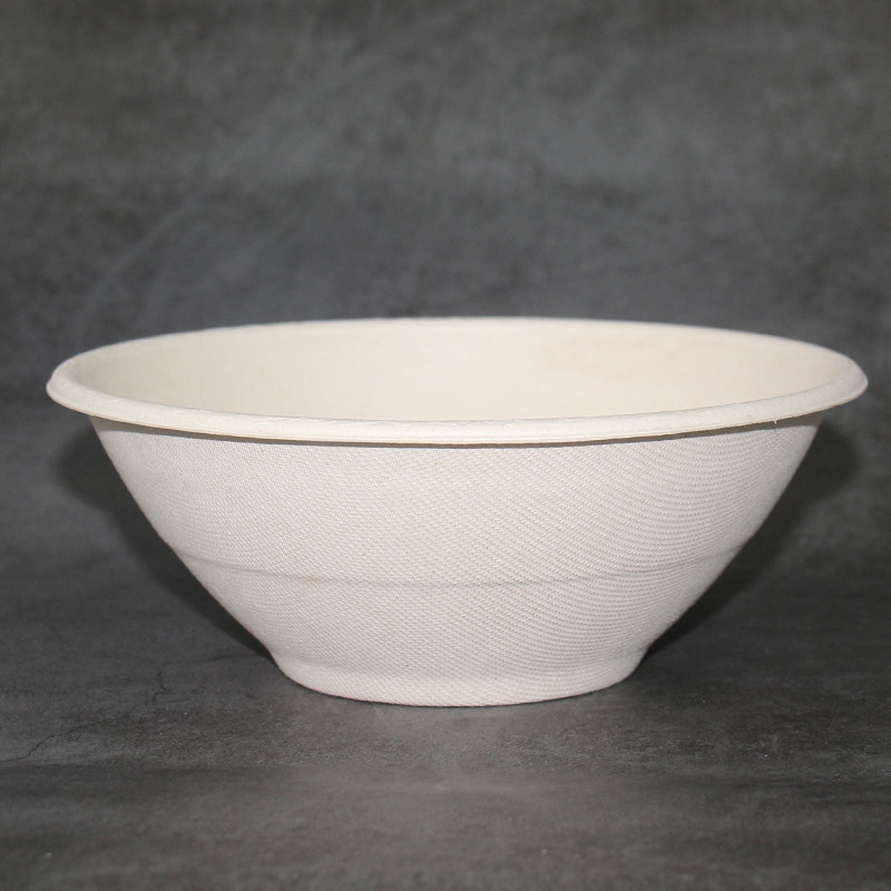 Disposable 24 32 40oz Biodegradable Compostable Paper Sugarcane Bagasse Bamboo Round Bowl