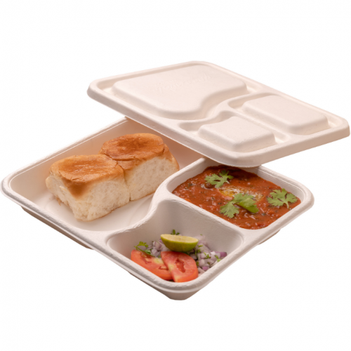 Disposable Compartment Meal Tray with Smart Lock