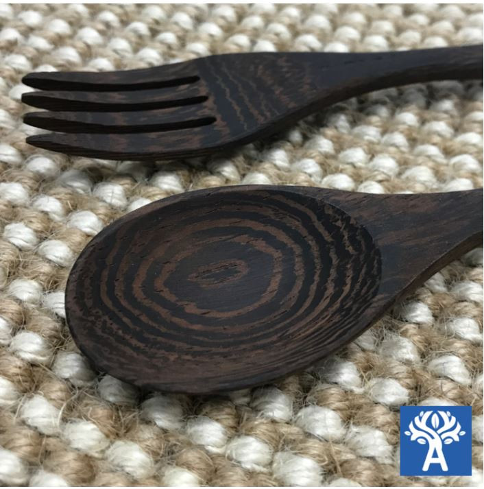 Ebony Wood Fork and Spoon