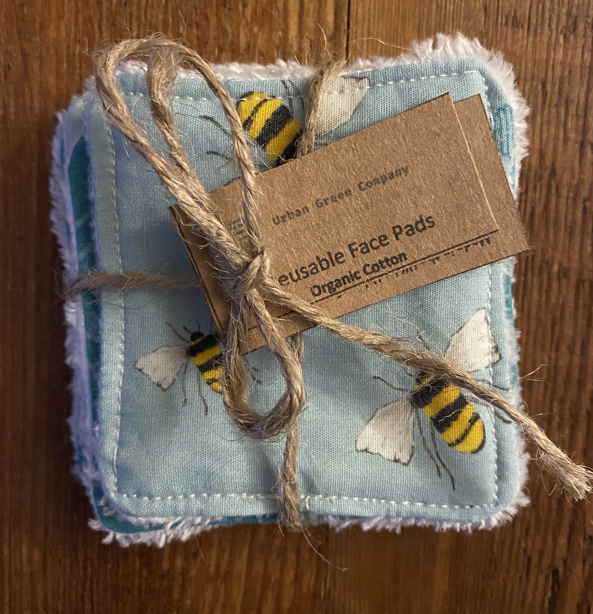 Eco Friendly Facial Pads, Reusable Facial Wipes, Make Up Remover Pads - Organic Cotton Bees