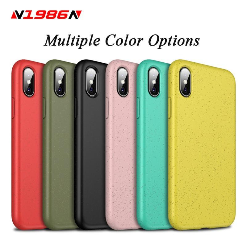 Eco-friendly Wheat Straw Silicone Candy Colors For iPhone XS Phone Case