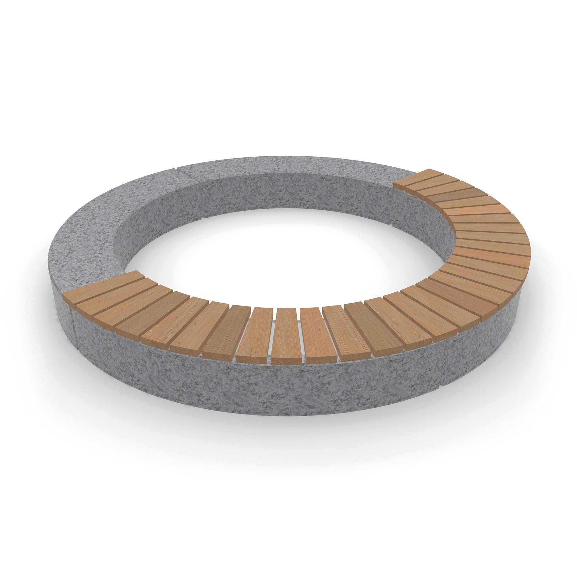Halo Backless Bench : Circular : Granite Base