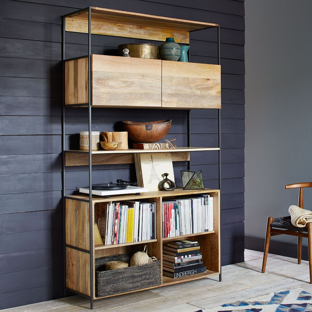 Industrial Open & Closed Storage Bookcase