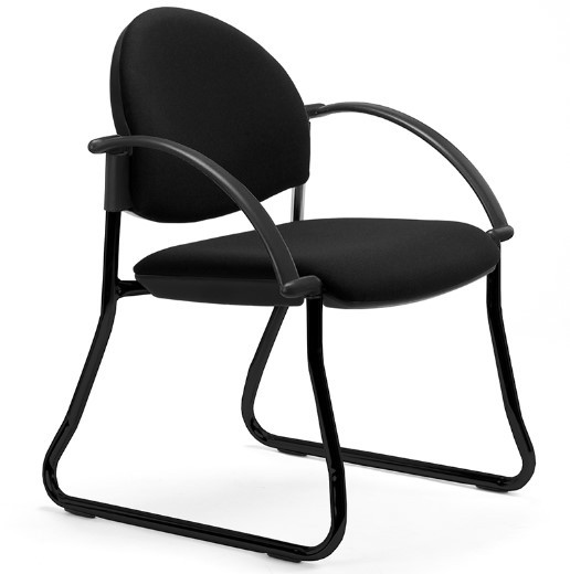 Juni Sled Frame Curved Back Visitor Chair with Arms