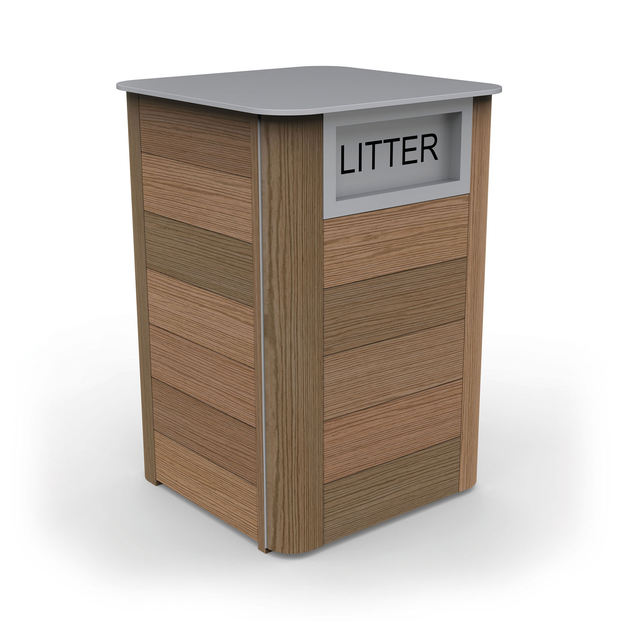 LBSR 112 Square Rounded Lockable Litter Bin