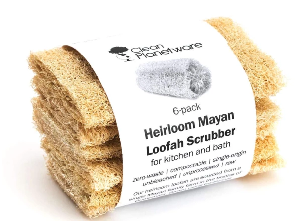 LOOFAH SCRUBBERS, PACK OF 6