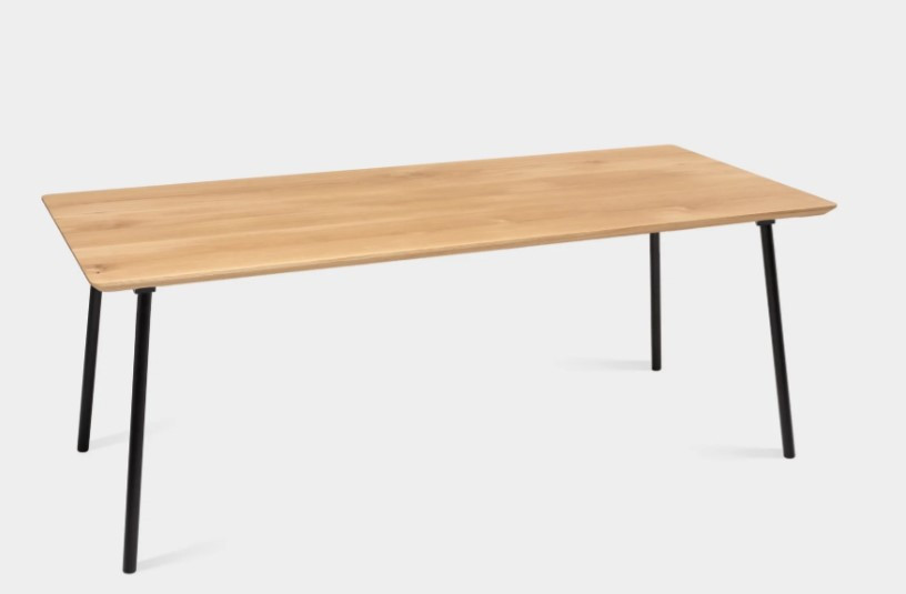 MARTA | Mid Century Modern Oak Dining Table on Metal Legs