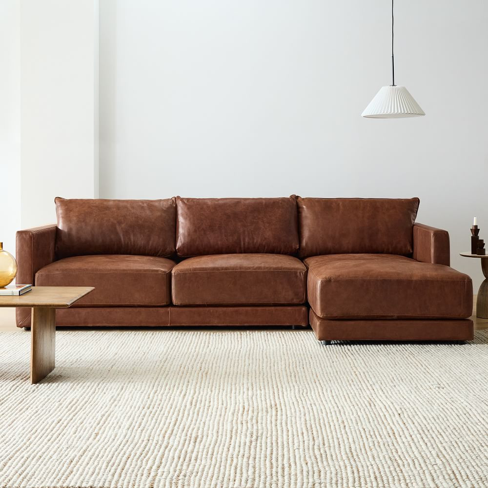 Melbourne Leather 2-Piece Chaise Sectional