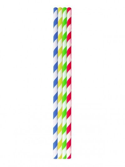 Multi Coloured Striped paper straws