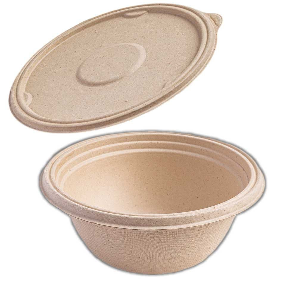 Bagasse Premium Sandy Food Bowls & Lids