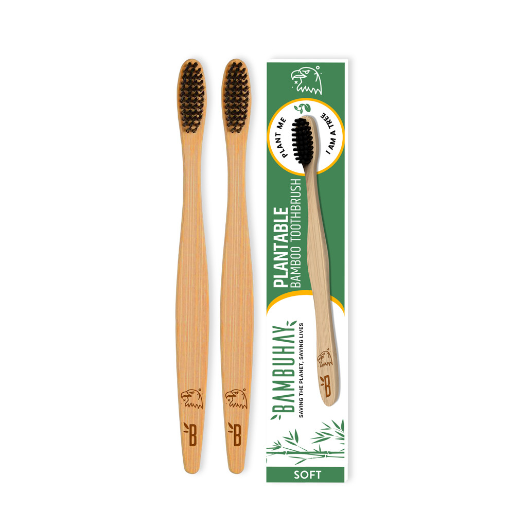 Natural Bamboo Toothbrush in Paper Packaging