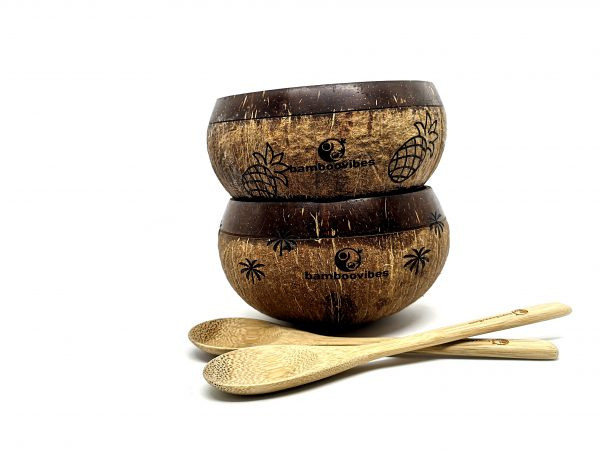 Natural & Handmade Coconut Bowls Set of 2