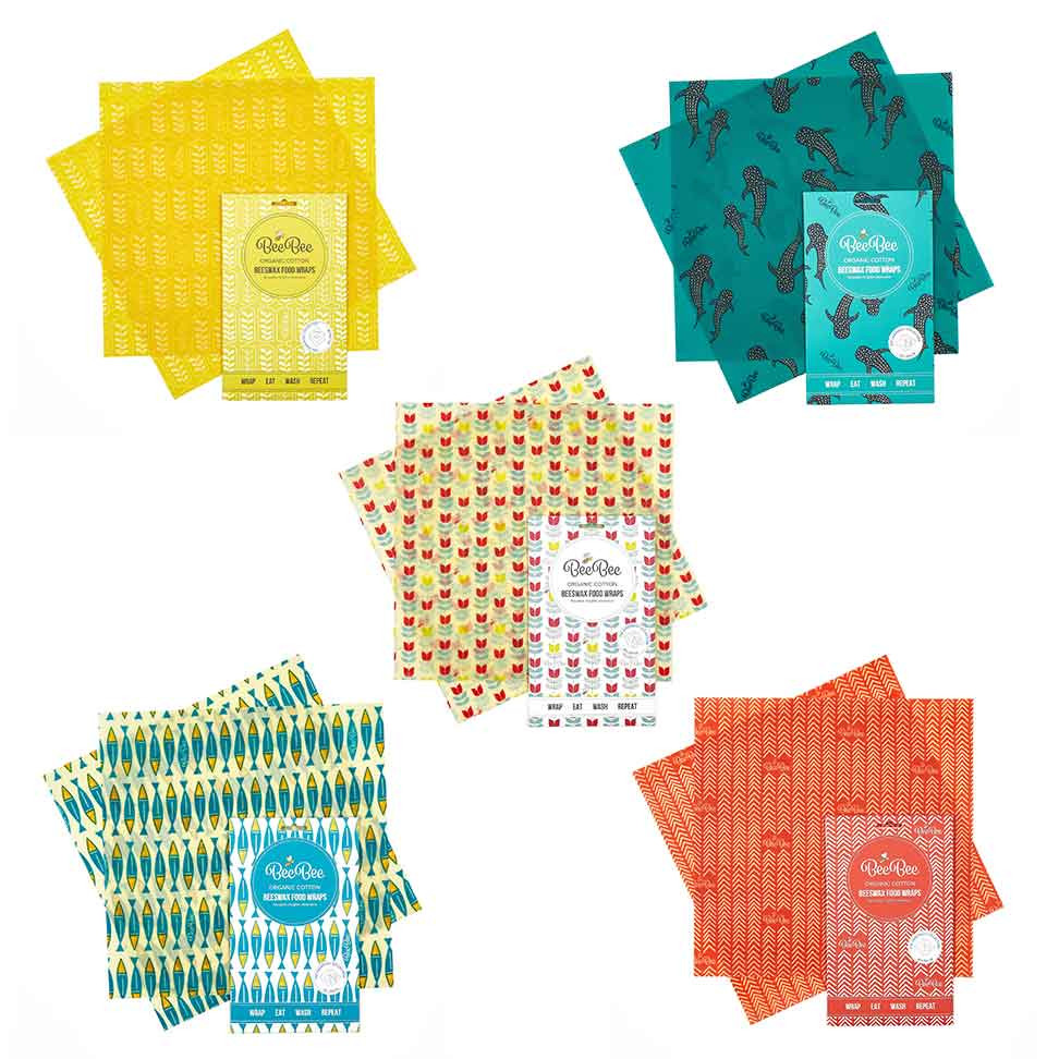 Organic Beeswax Wraps ‘Sandwich Pack’ (2 Large Wraps)
