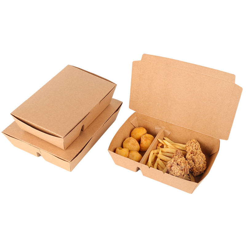 Paper Food Boxes - Compartment Kraft Paper Lunch Box
