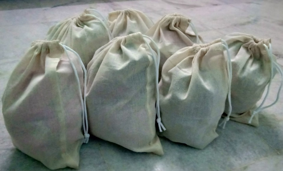 Plain multi-purpose drawstring bags