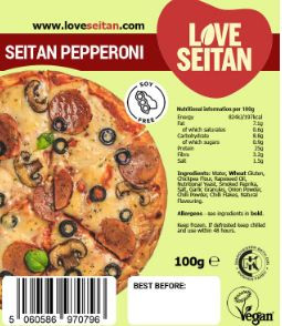 Plant based Sliced Seitan Pepperoni