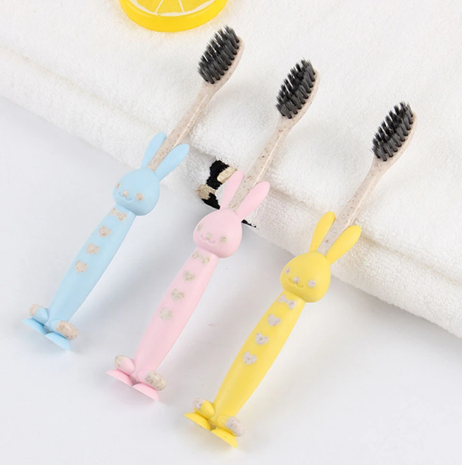 Plastic Free Baby Wheat Straw Biodegradable Kids Soft-bristled Toothbrush