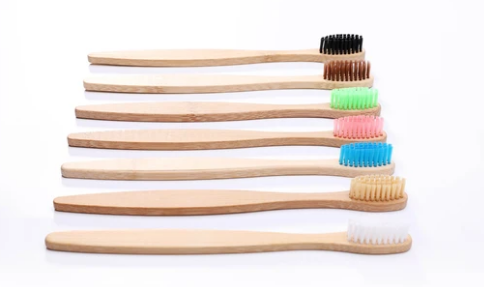 Pointed End Flat Body Bamboo Toothbrush