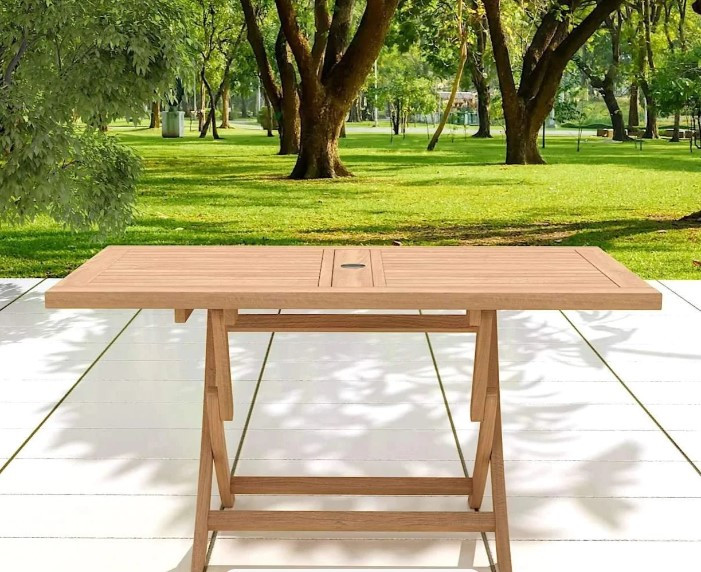 Rectangular Folding Teak Garden Table - available in 4 or 6 Seater
