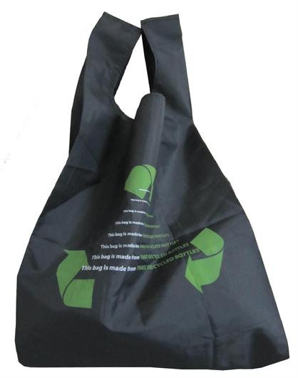 rPET Foldable Vest style Shopping Bag with Inner Pouch