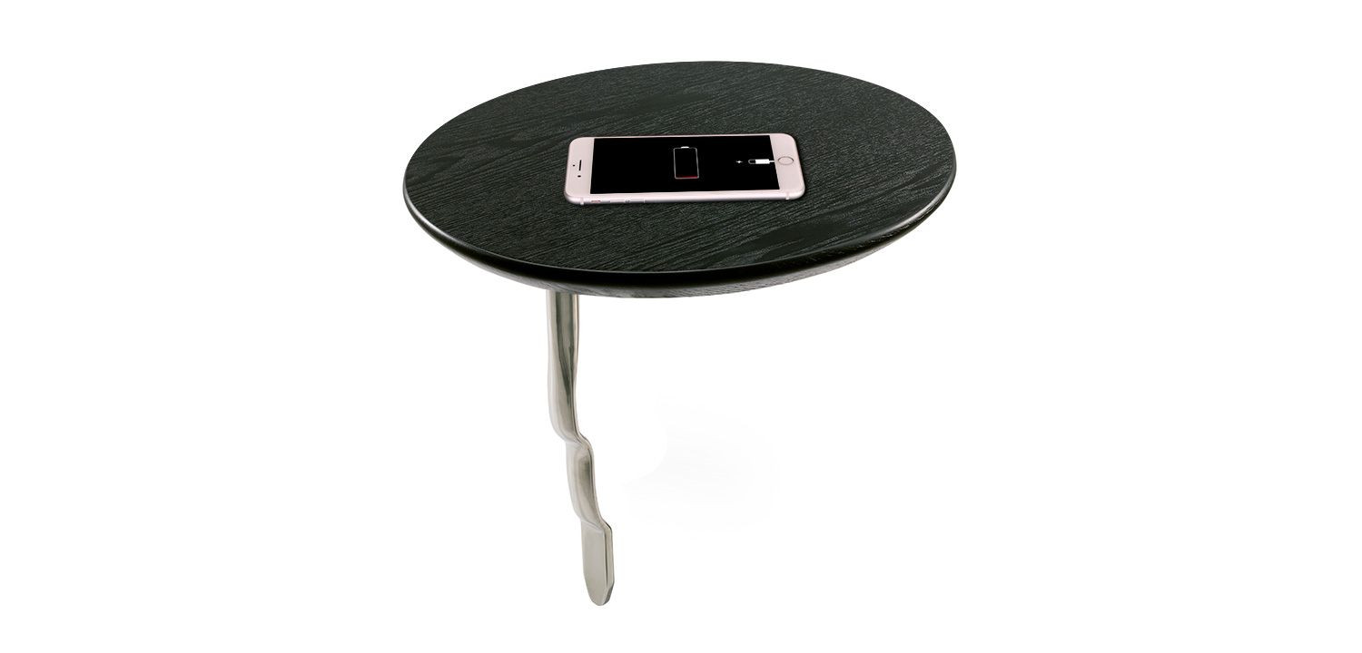 Smart Round Charge Table - Timber