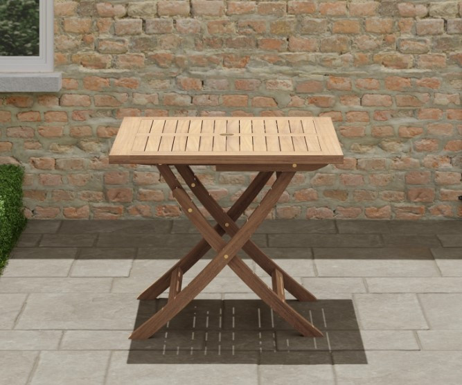 Square Folding Teak Garden Table - available in 2 sizes