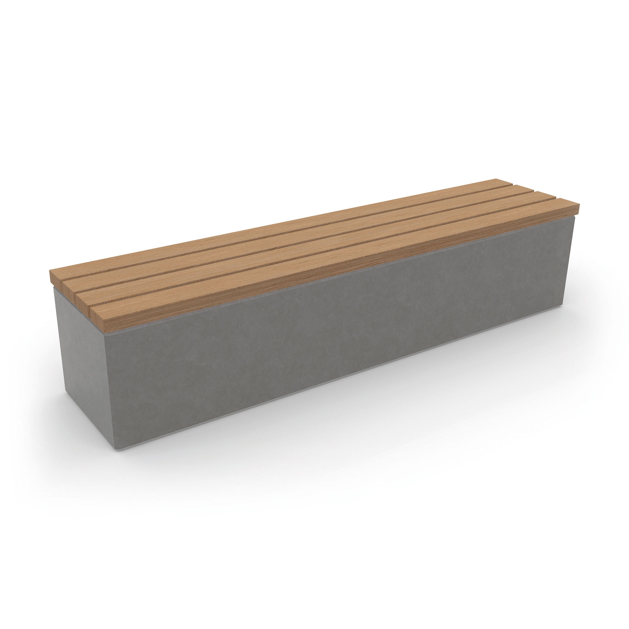 Stave 4-Slat Backless Bench : Granite Base