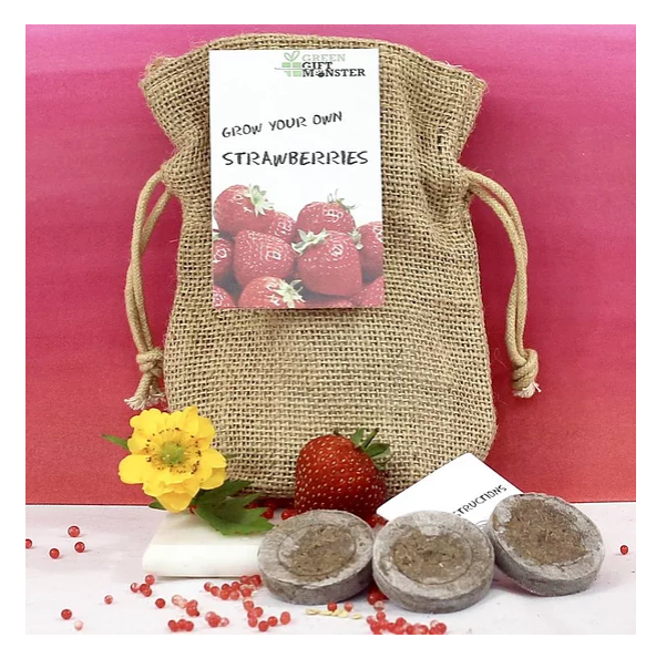 Strawberries jute bag kit