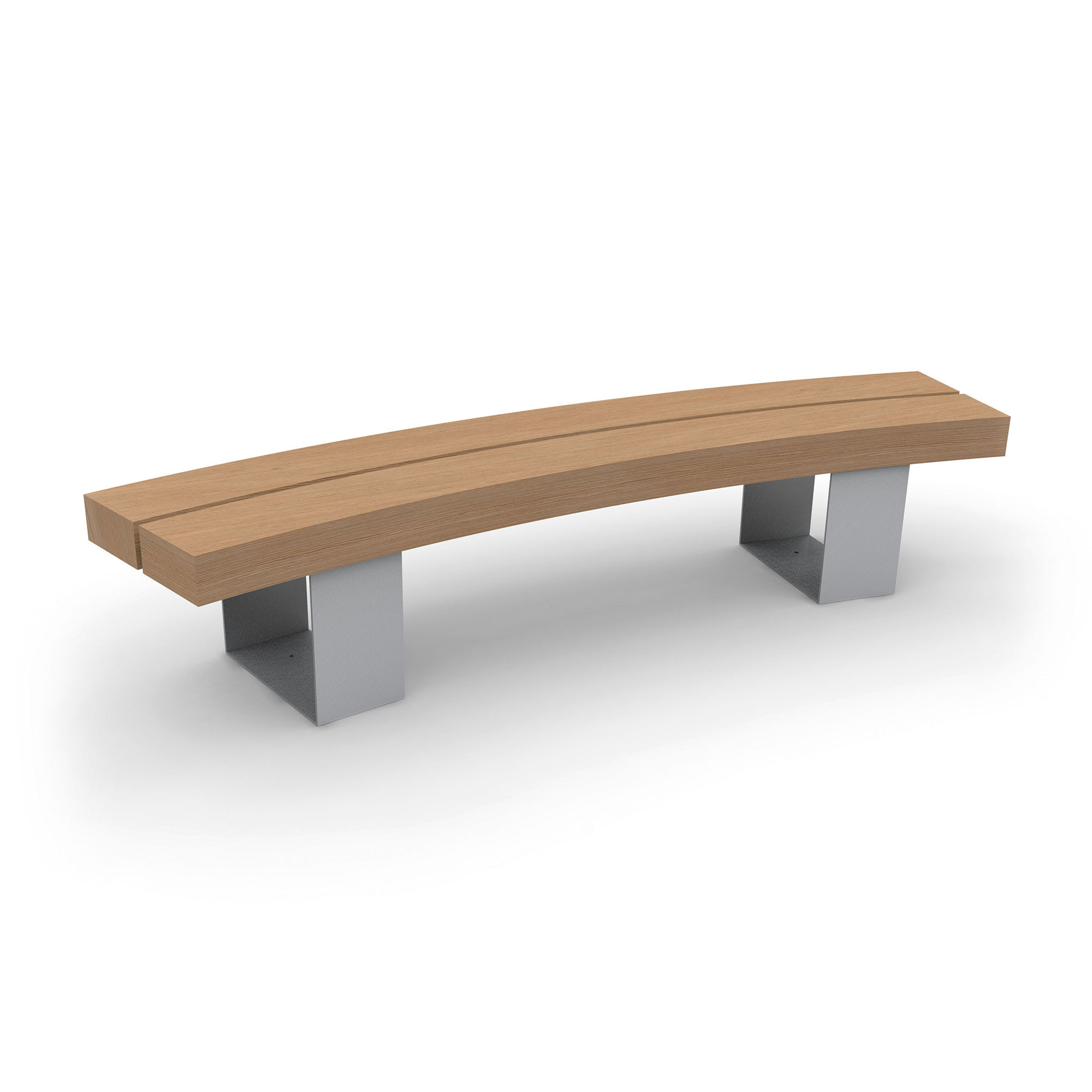 Type 2 Backless Bench : Curved : Band Legs