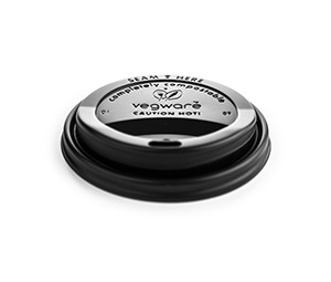 Vegware 79-Series CPLA hot cup lid, black