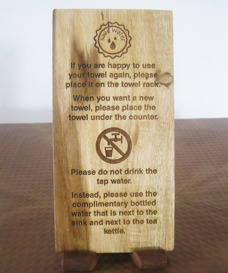 Wooden notice tags